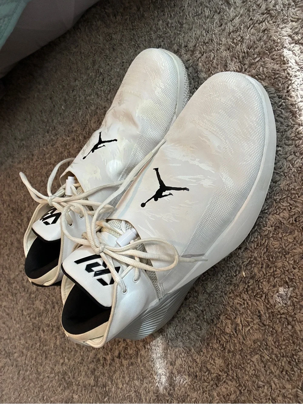 Jordan Men’s White Sneakers with Black Jumpman